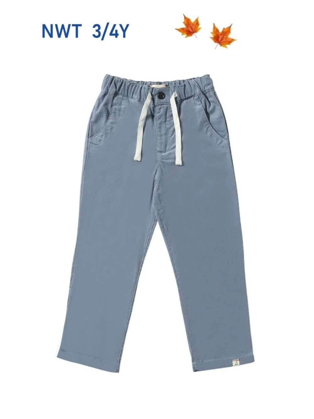 Me & Henry MODOC China Blue Cord Pants size 3/4Y Cotton Corduroy Fall Winter